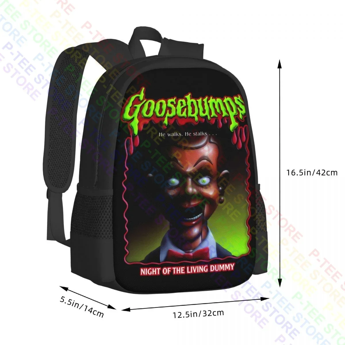 ر.ل. حقيبة ظهر Stine Goosebumps Nightmare Halloween Living Dummy Series Rob Letterman ذات سعة كبيرة وقابلة للطي