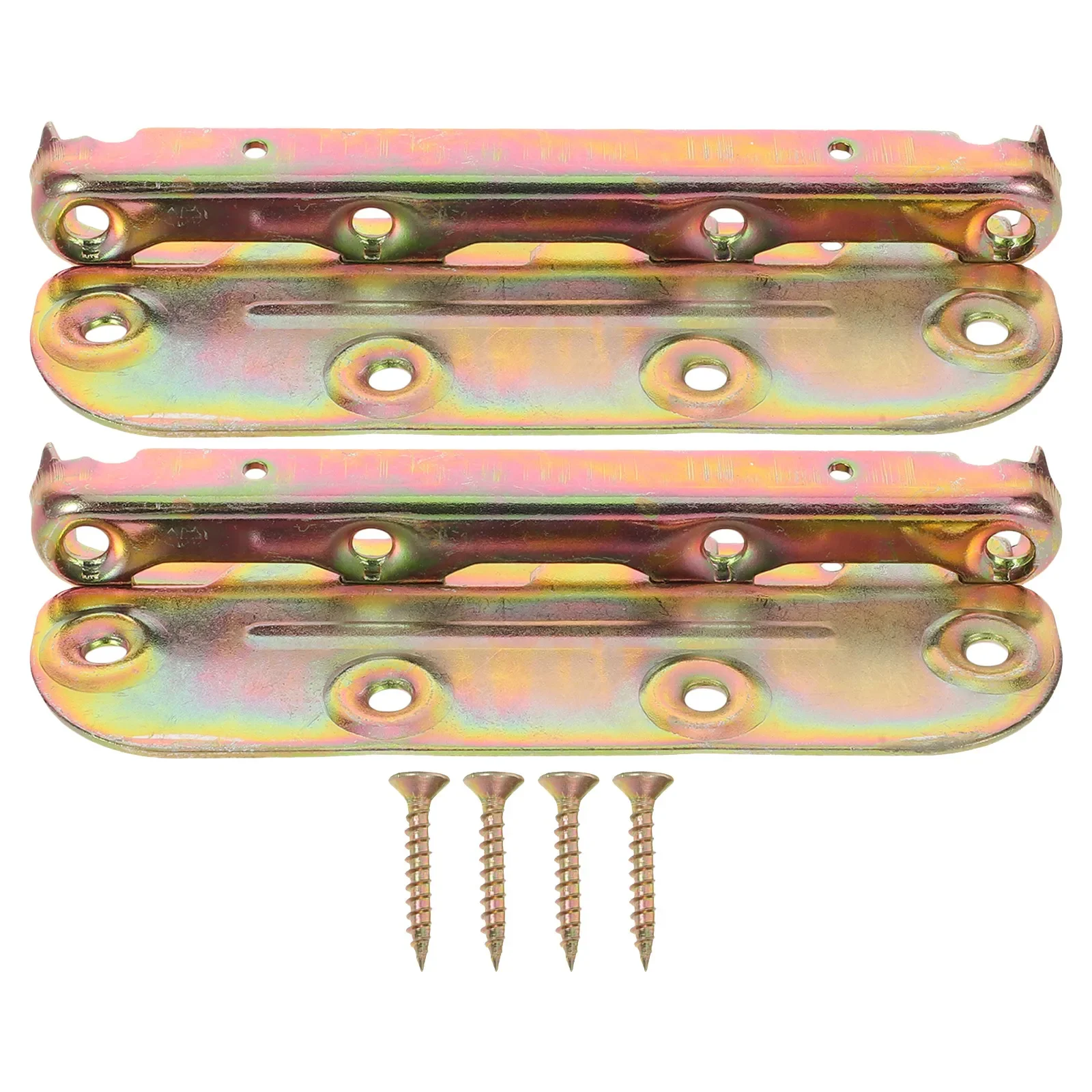 yes2 Sets Bed Frame Hardware Connectors With Mounting Screws Bed Board Bracket Hinge Fastener Frames Hardware Brackets Accessori