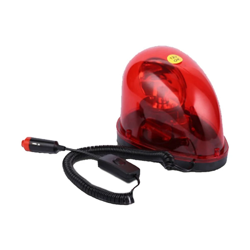 Red 12V Snail-Type Rotating Car Alarm Lights Warning Light Ceiling Light Strobe Light Universal For Automobiles Replacement