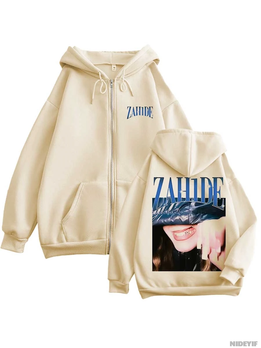 

Zahide Merch Zahide Hoodie Zipper Men Women Jacket Hiphop Streetwear Outfit Sweatshirt Tops ZH5