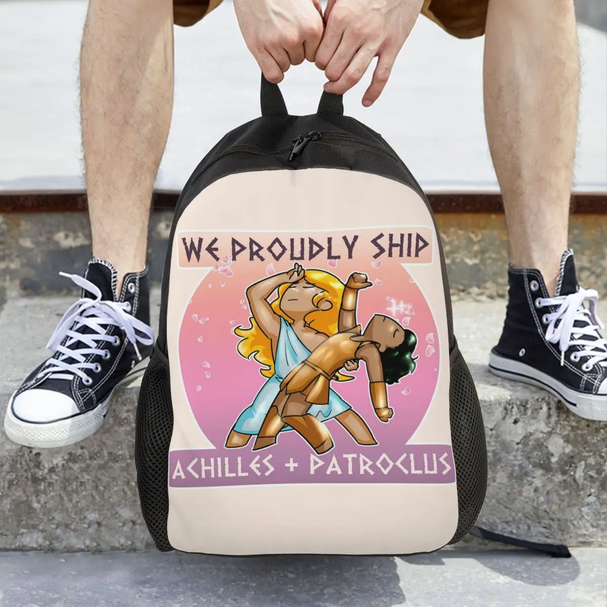 Zaino per studenti di Achille + Patroclus Borsa da scuola Zaino da viaggio per escursionismo per uomo Donna Borse a tracolla per libri alla moda