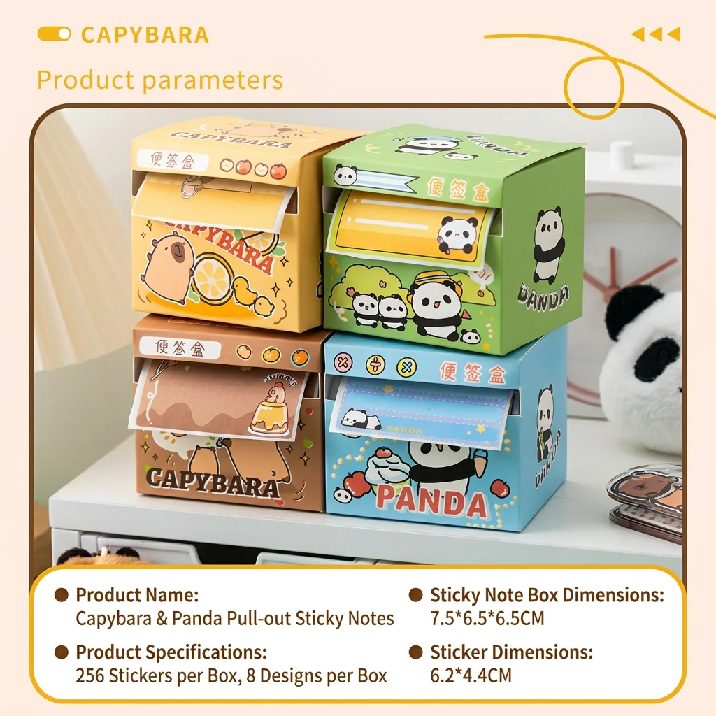 

Cartoon Memo Pad Thickened Adhesive Memo Pad Sticky Notes Box Cartoon-Themed Cute Note Pad For Error Marking Note Taking Office