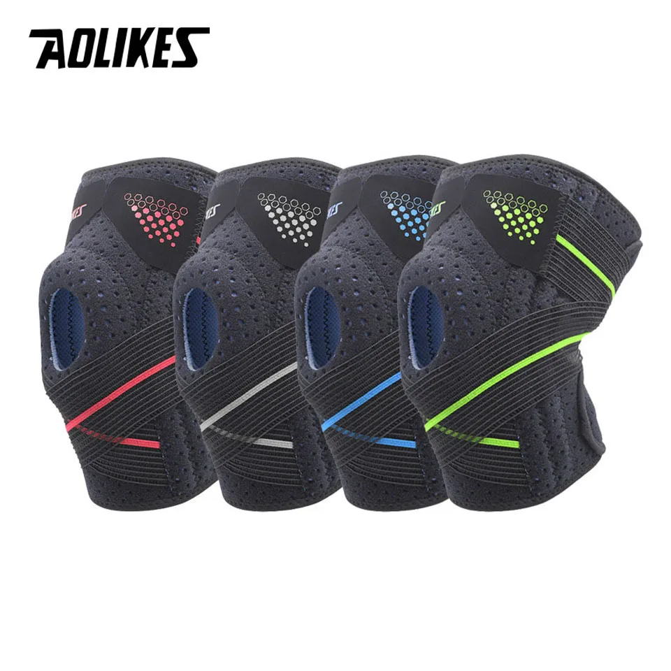 AOLIKES 1PCS Knee Brace with Side Stabilizers for Meniscus Tear Knee Pain ACL MCL Injury Recovery Adjustable Knee Support