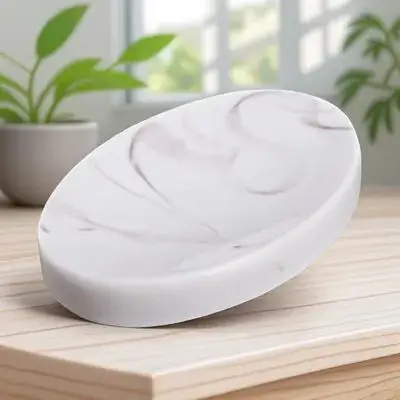 

Marble Dish Smooth Oval Holder For Bathroom Kitchen Sink Household Use Reusable Portable Container Bar