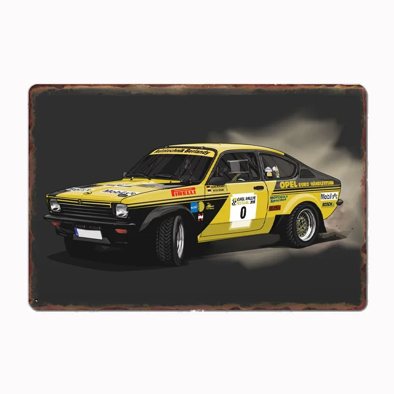 Rally Cars Kadett C GTE Coupe Metal Sign Poster Garage Room Decor Automobile Club Tin Home Decor