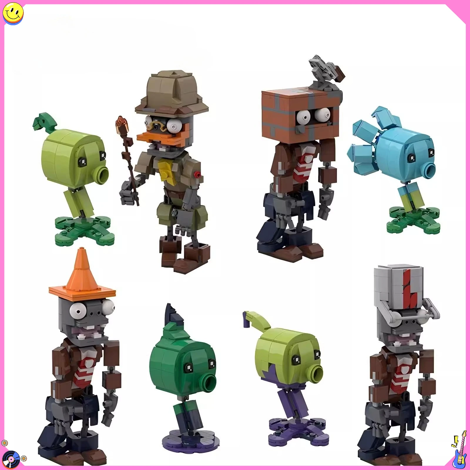 

Растения и зомби MOC Ideas PVZ Game Battle Фигурки Наборы Кирпичи Peashooterers Строительные блоки Детские игрушки Подарки на Хэллоуин