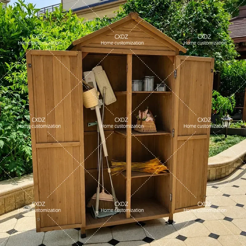 Outdoor Storage Cabinet Large Toolbox Locker Rainproof Garden Tool Organizer Shed Garage Utility Box for Gardening Supplies