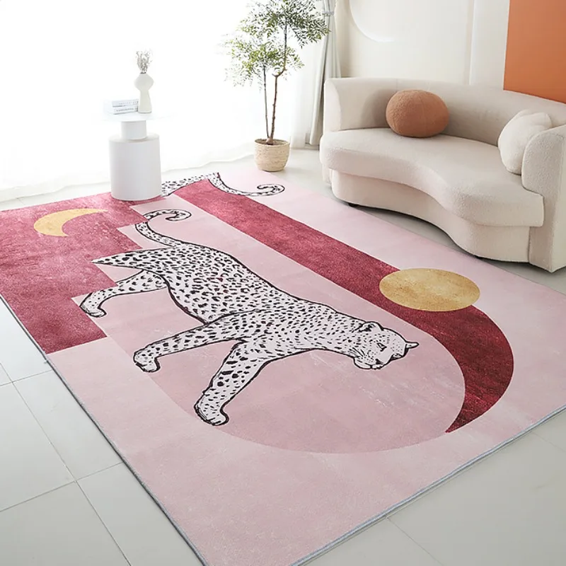 Advanced Light Luxury Leopard Decorate Living Room Carpet Home Coffee Tables Plush Mat IG Bedroom Cloakroom Rug ковер Tapis 러그