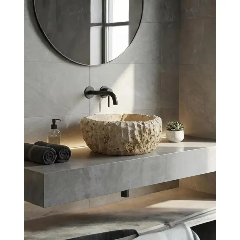 Modern Natural Jazz White Marble Double Sink Polished Washbasin for Hotel Bathroom Vanity Countertop Basin Elegant Design