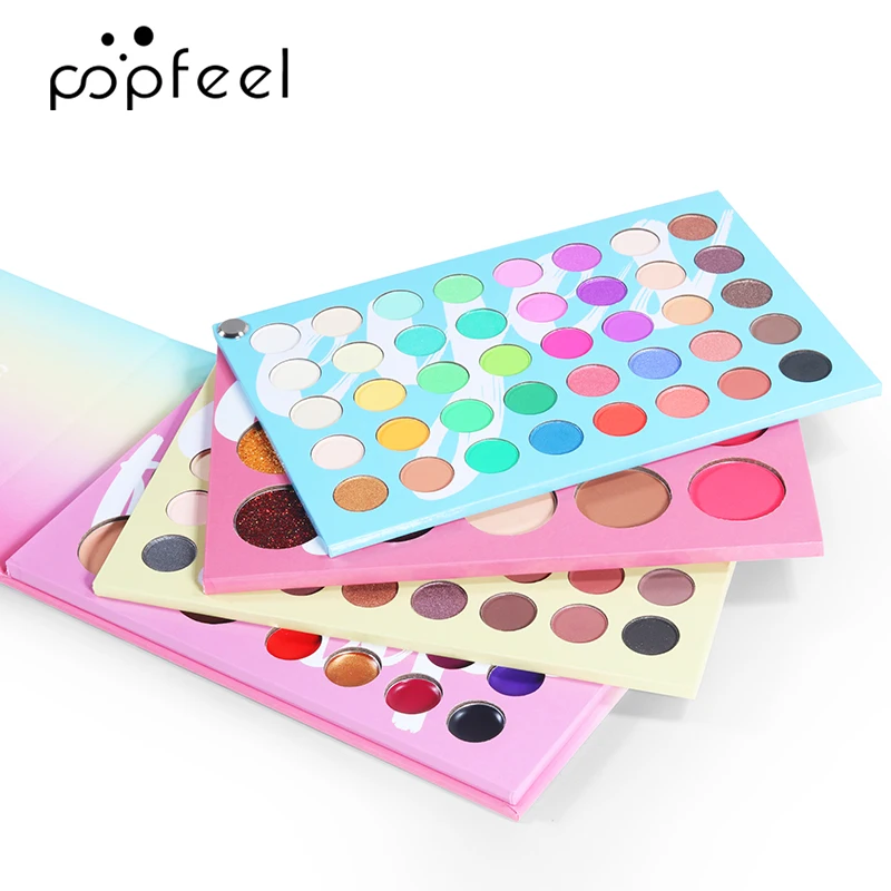 POPFEEL 121 Color Face Comprehensive Eyeshadow Palette - 4-in-1 Makeup Kit with 80 Eyeshadows, 20 Lip Colors, Concealer, Glitter