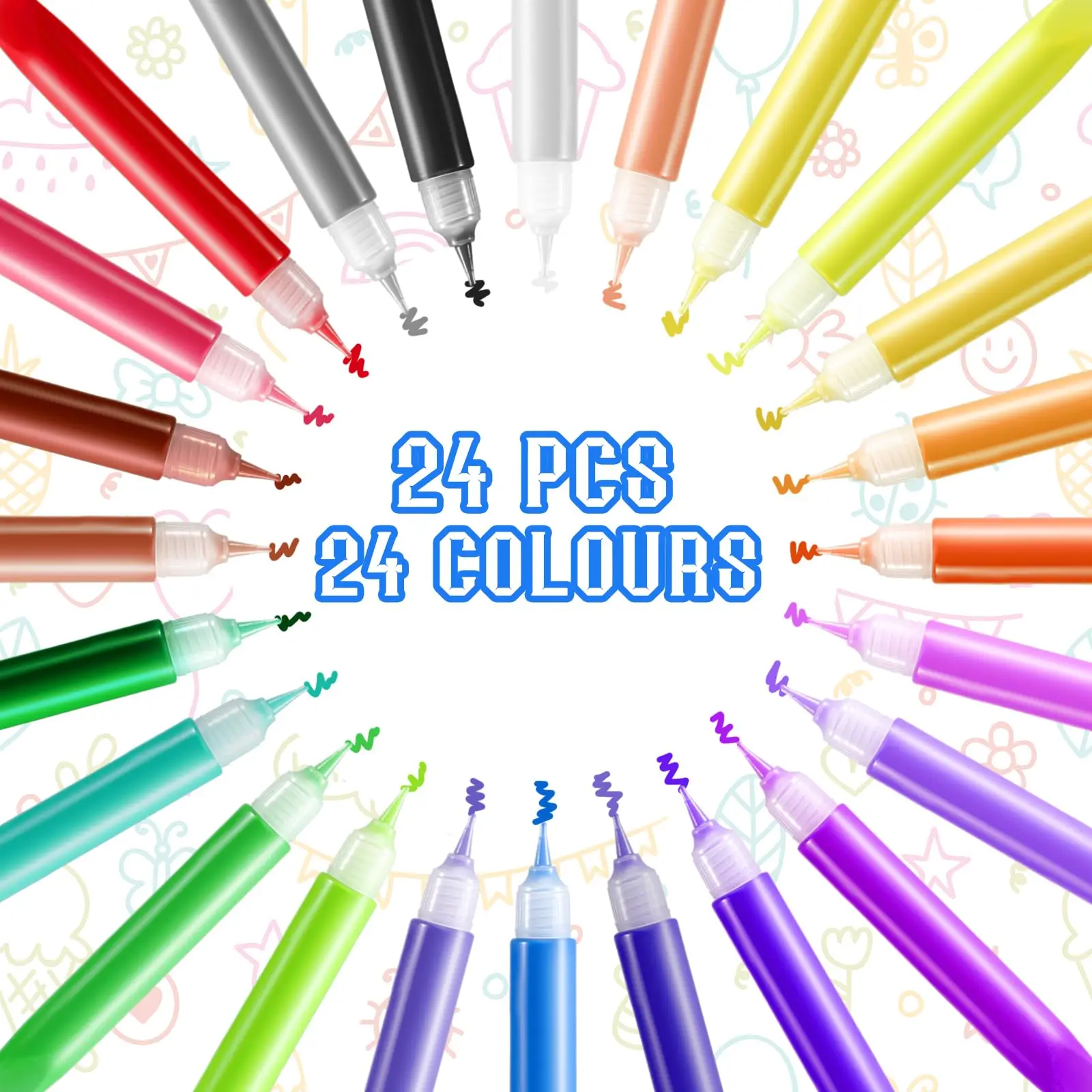 24 Pcs Suncatcher Paint Pens DIY Stained Glass Window Art Paint Pen for Kids Neon Suncatcher Paint Pens Crafts Sets for Kids