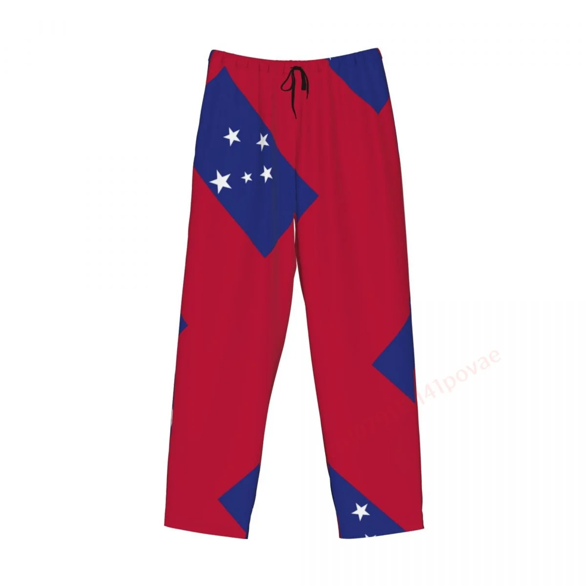 

Мужские повседневные пижамные штаны с 3D-флагом Самоа и карманами на шнурке, штаны для сна, 2024, мужские свободные прямые брюки с принтом