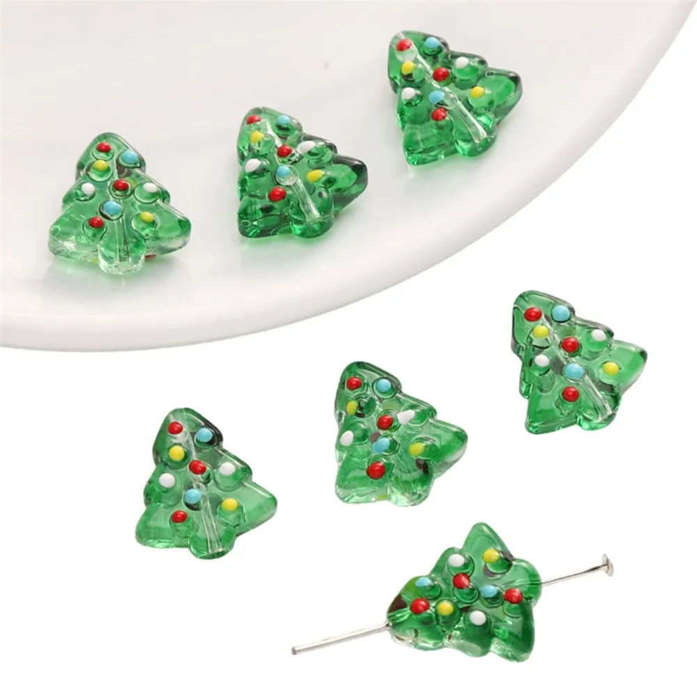 1Pc Gingerbread Man Christmas Tree Glass Spacer Bead For DIY Necklace Bracelet Christmas Decoration Jewelry Making Accessories