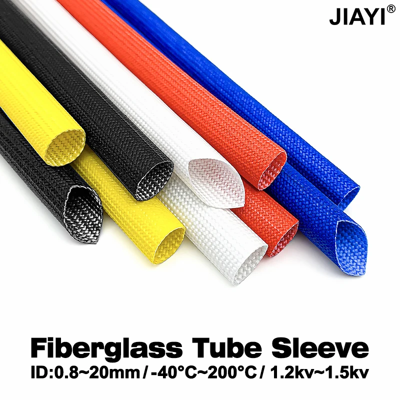 2/5M ID 1 ~ 30mm 200 Deg.C Silicone Fiberglass Sleeving Flame Resistant Silicone Resin Insulate Cable Protect Tubing