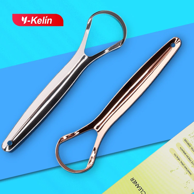 Y-Kelin Hot Sale Stainless Steel Tongue Scraper Metal  Cleaner Reusable & Eco-friendly Brush Fresh Breath Oral Care