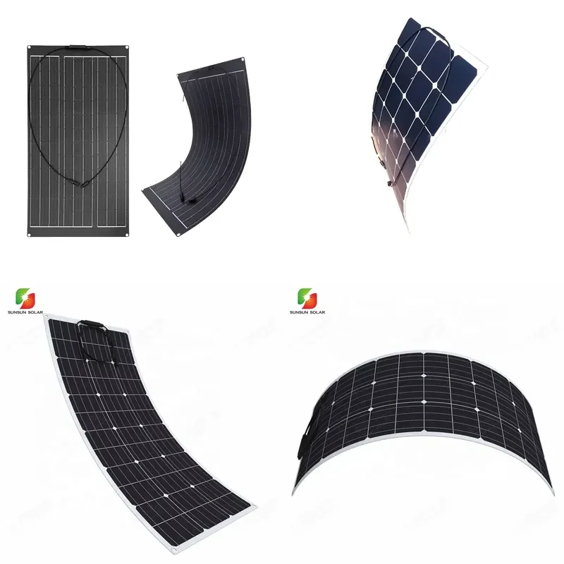 100W 150W 200W Flexible Solar Panel 12V 24V Monocrystalline Semi Paneles Solares Flexibles RV Boat Yacht Marine Waterproof