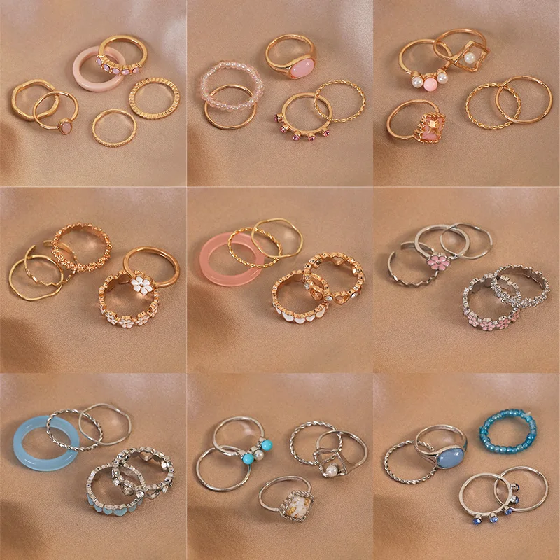 Ring Beaded Multicolor Minimalist Premium Elegant Adjustable Open Lightweight Sturdy Comfortable for Daily Office Party Women
