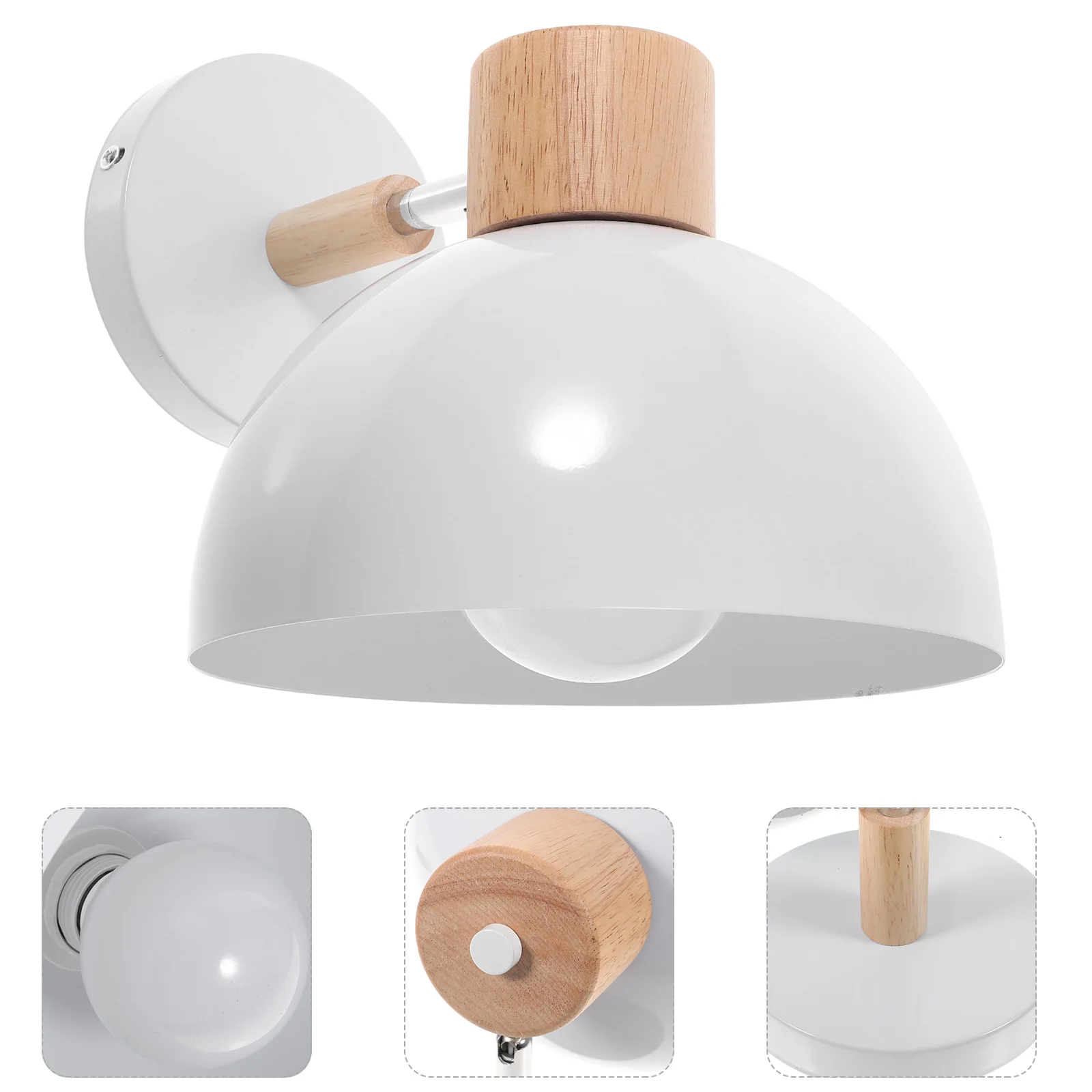 

Modern Wall Light Black Wall Sconce Light Hallway Fixtures Nordic Style Bedroom Living Room Wooden Metal Glass