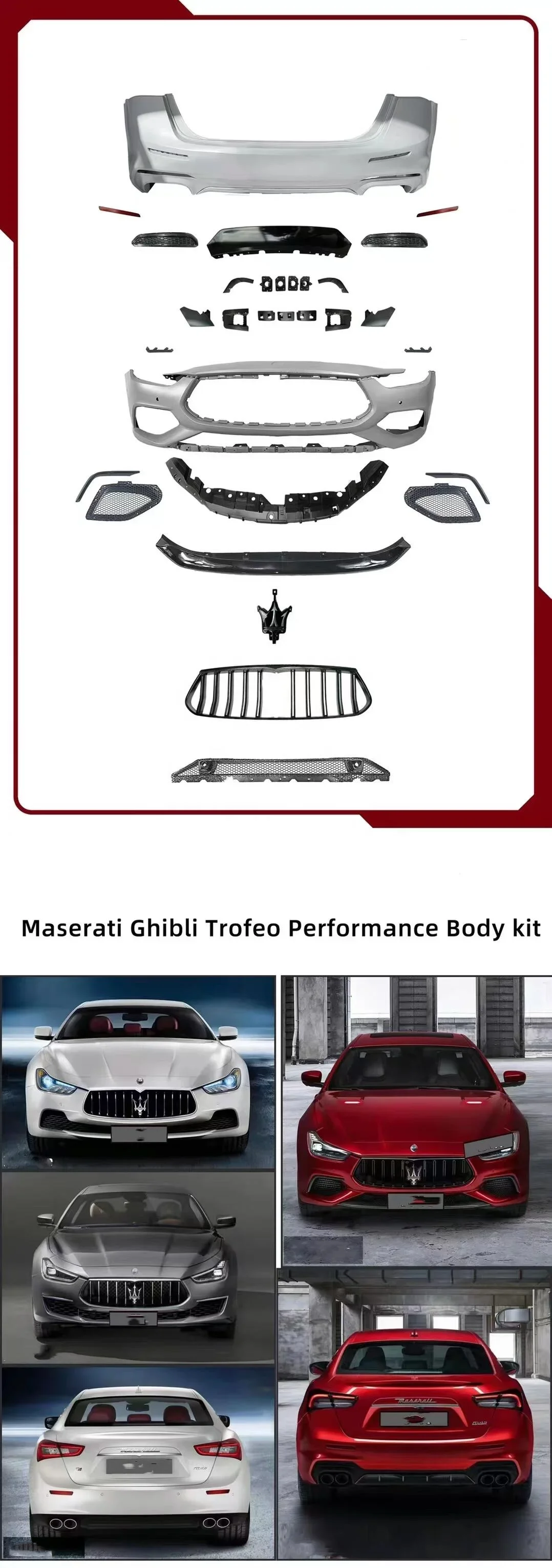 Automotive bumper for Maserati Ghibli Trofeo Performance Body Kit