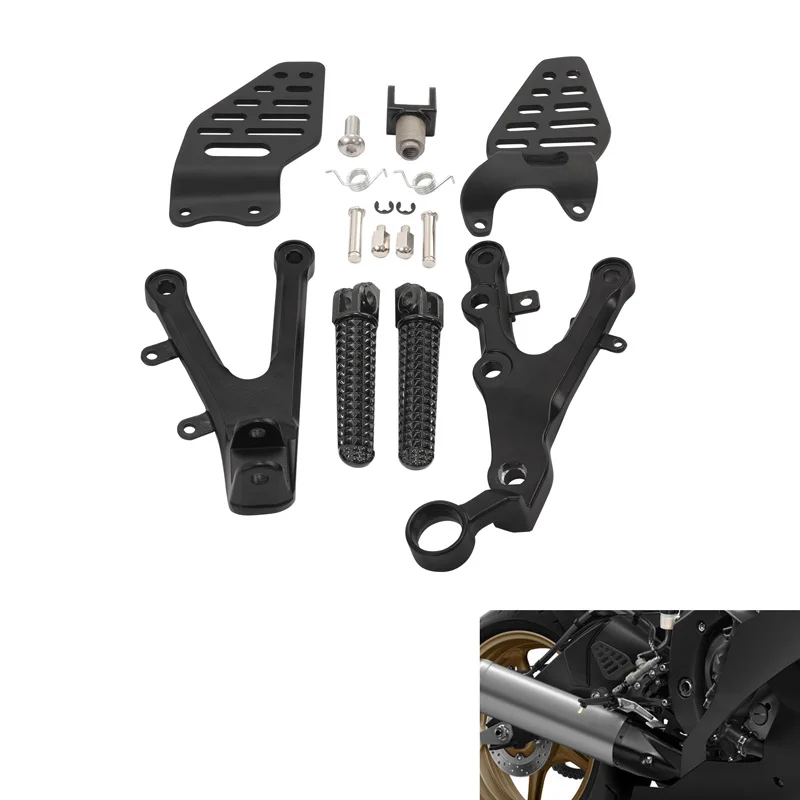 Motorcycle Front Foot Rest Bracket Set or Footpegs For Yamaha YZF R6 YZFR6 2006-2016 2015 2014 2013 2012 2011 2010 2009 2008 07