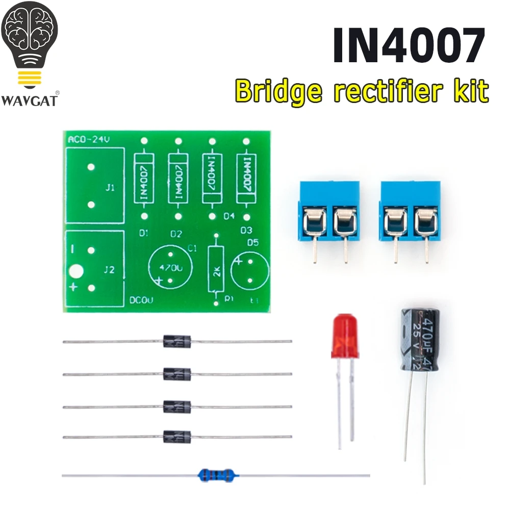 1N4007 Diy Kit IN4007 Bridge Rectifier AC DC Converter Full Wave Rectifier PCB Board KIT Parts Electronic Suite