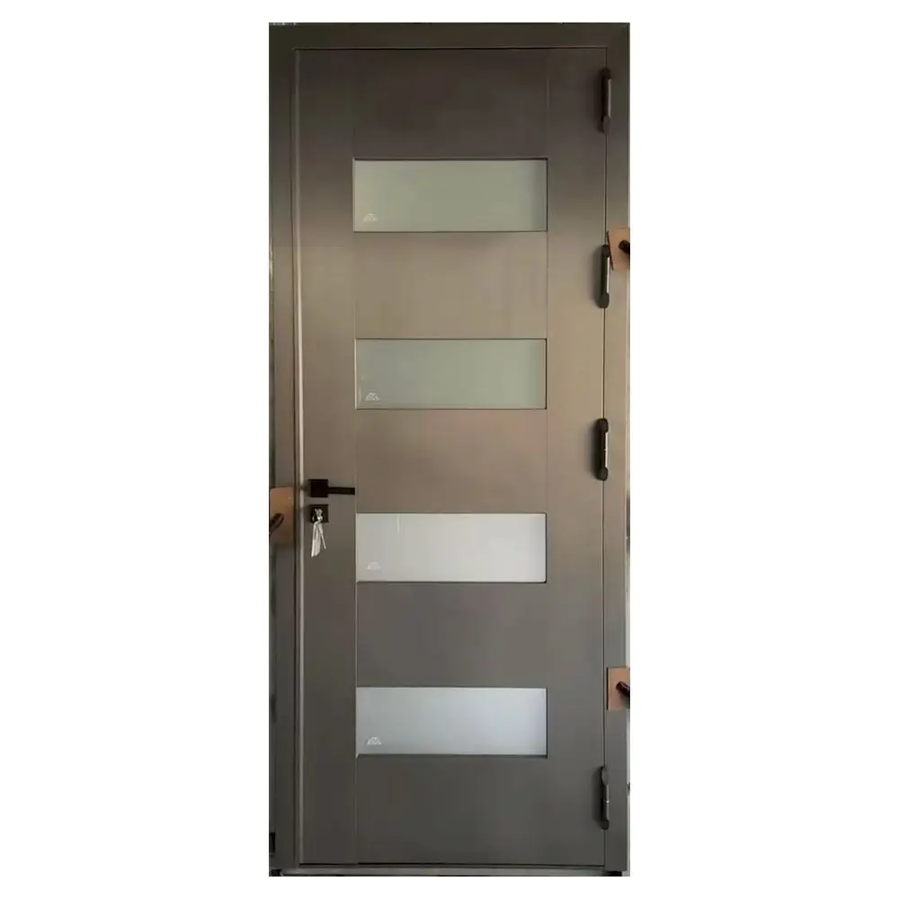 Customization Modern Interior Pivot Door Stainless Steel Tropical Design Tempered Glass Entrance Door