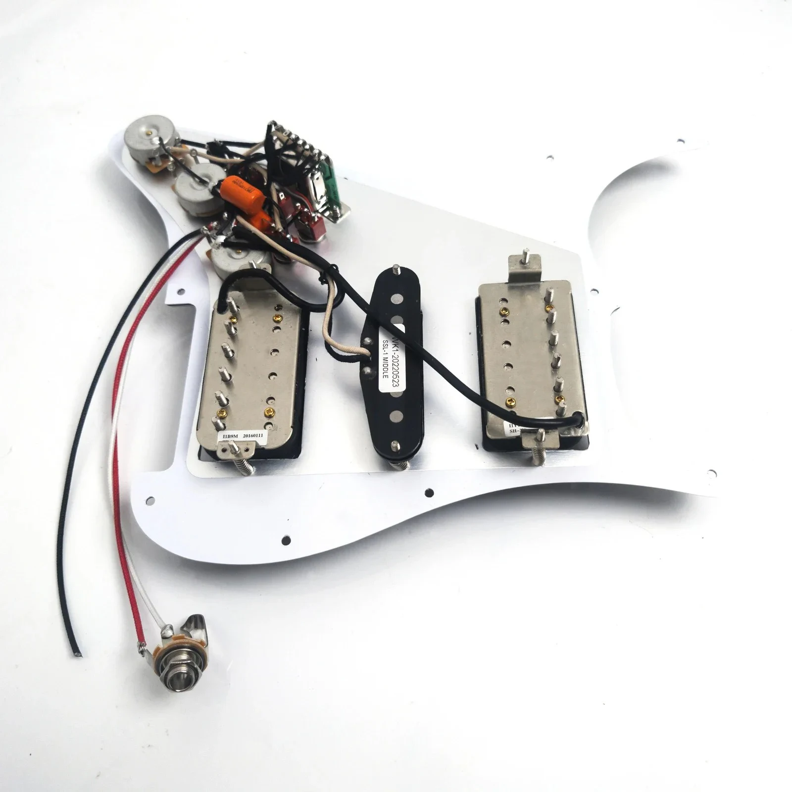 HSH Prewired Loaded Pickguard with Alnico 5 Pickups for ST Style Electric Guitar Replacement view 4
