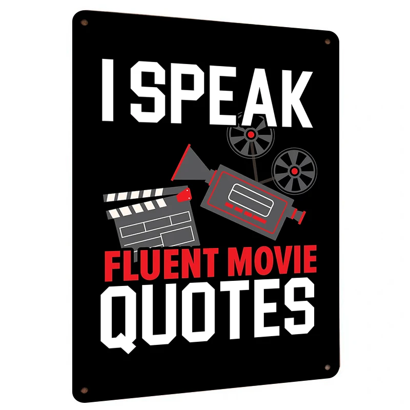 Vintage Movie Projector Clapperboard Metal Tin Sign Home Decor for Film Lovers Wall Art