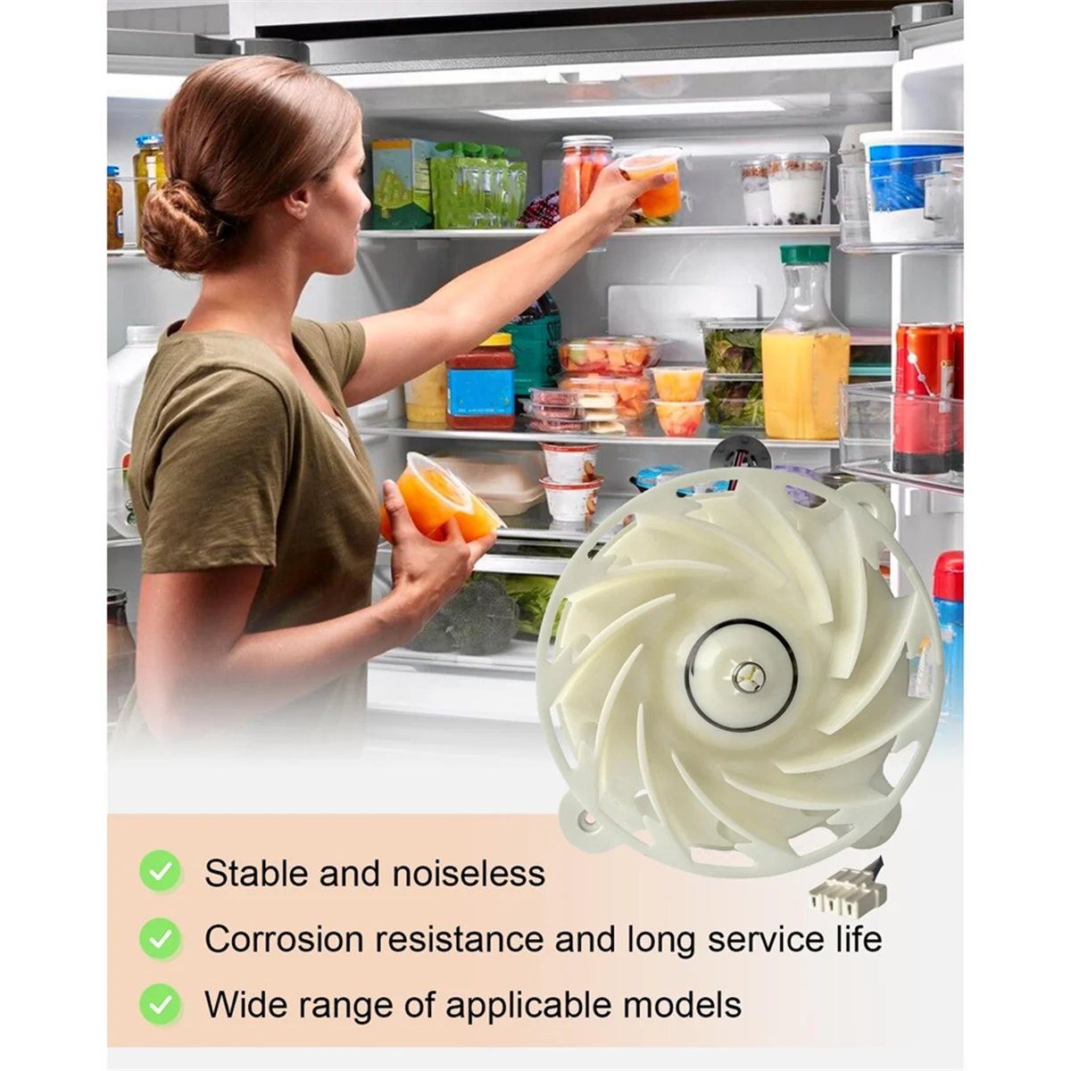 HEIßER DA31-00342A Kühlschrank Verdampfer Lüfter Motor für Samsung Kühlschrank Ersetzt EAP 12590899 , 4982090 , ARES2130RA DC 12V