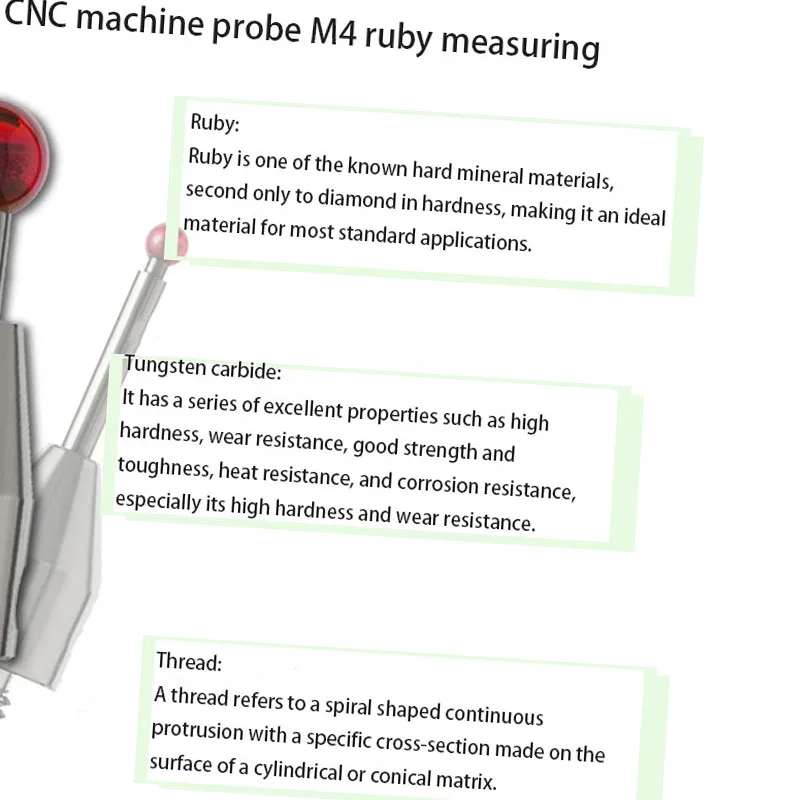 

M4 Three coordinate Ruby Precision Contact Needle CNC Machine Tool Measurement Probe High hardness and Wear resistant Probe Head