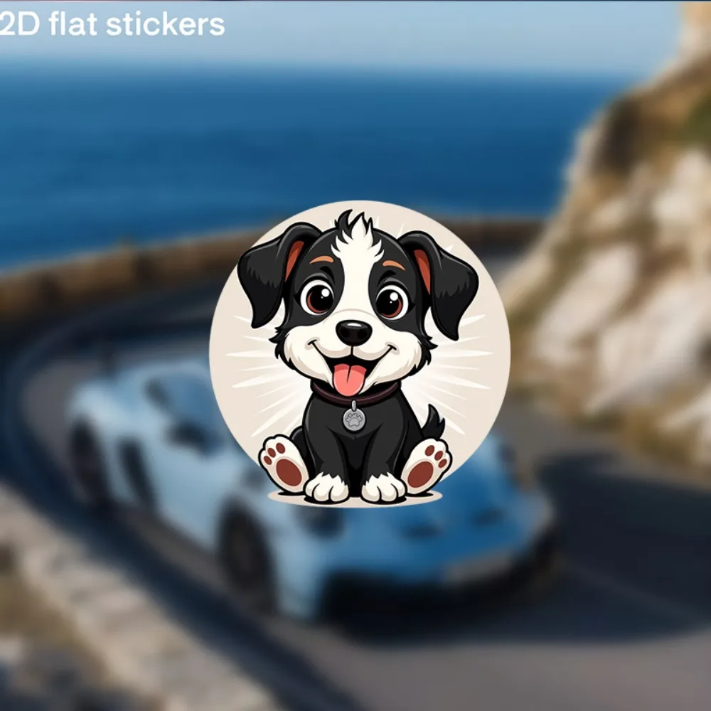 

Cute Puppy Stickers Glossy Plastic Decals with Sparkling Shiny Easy Peel & Stick for Cars Laptops Water Bottles Dog Face Paw