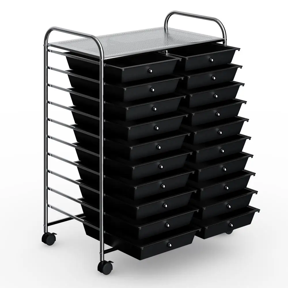 Drawers Storage Rolling Cart Studio OrganizerBlack