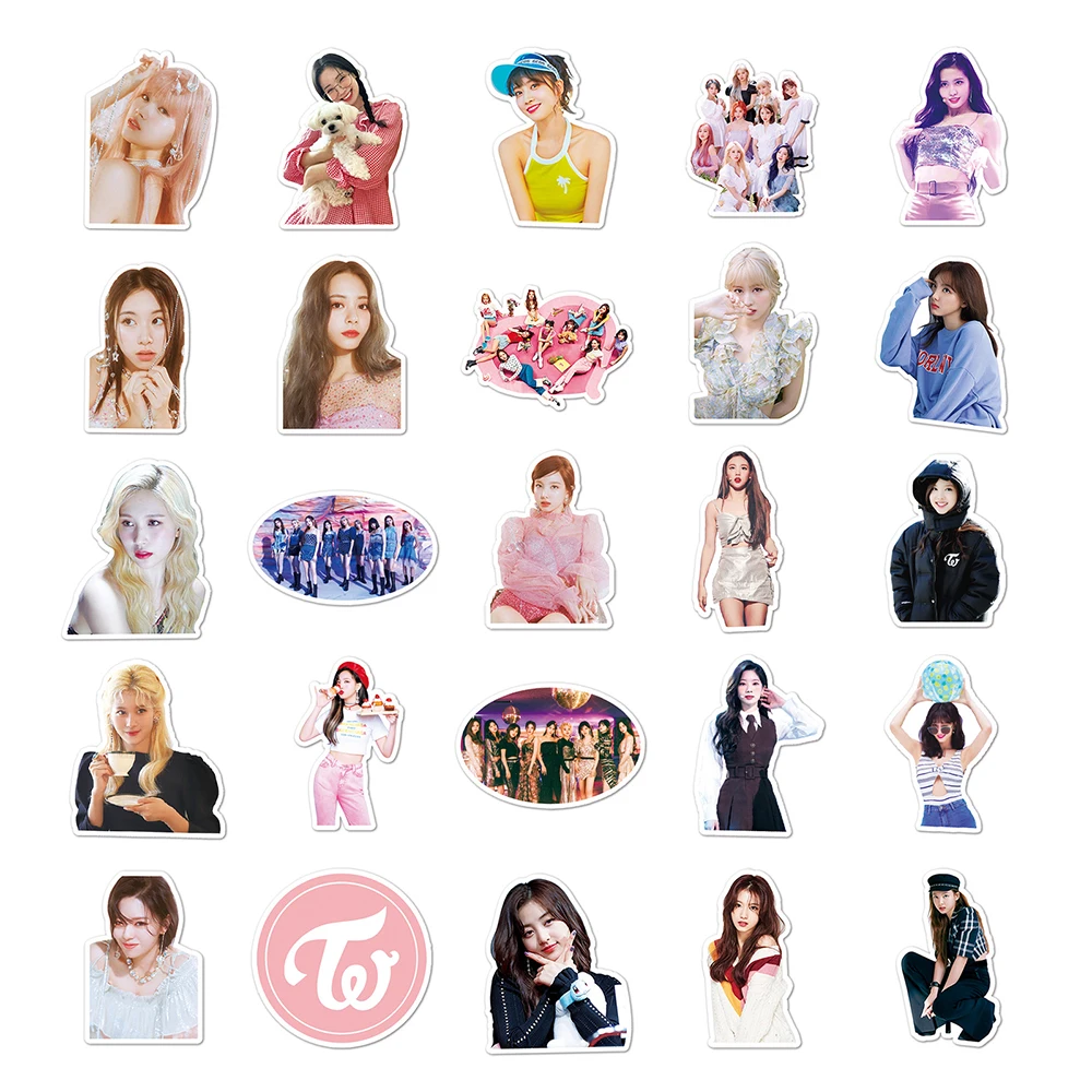 10/30/50PCS KPOP Korean Girl Group Twice Stickers Creative Trendy Graffiti DIY Luggage Laptop Phone Case Decals Girls Toys Gift