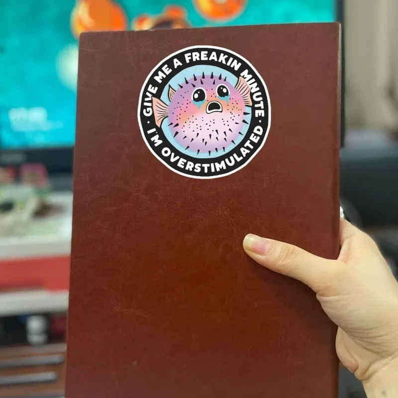 3pcs "Freakin' Minute" Blowfish Stickers - Waterproof Vinyl Decals for Laptop/Car/Water Bottle