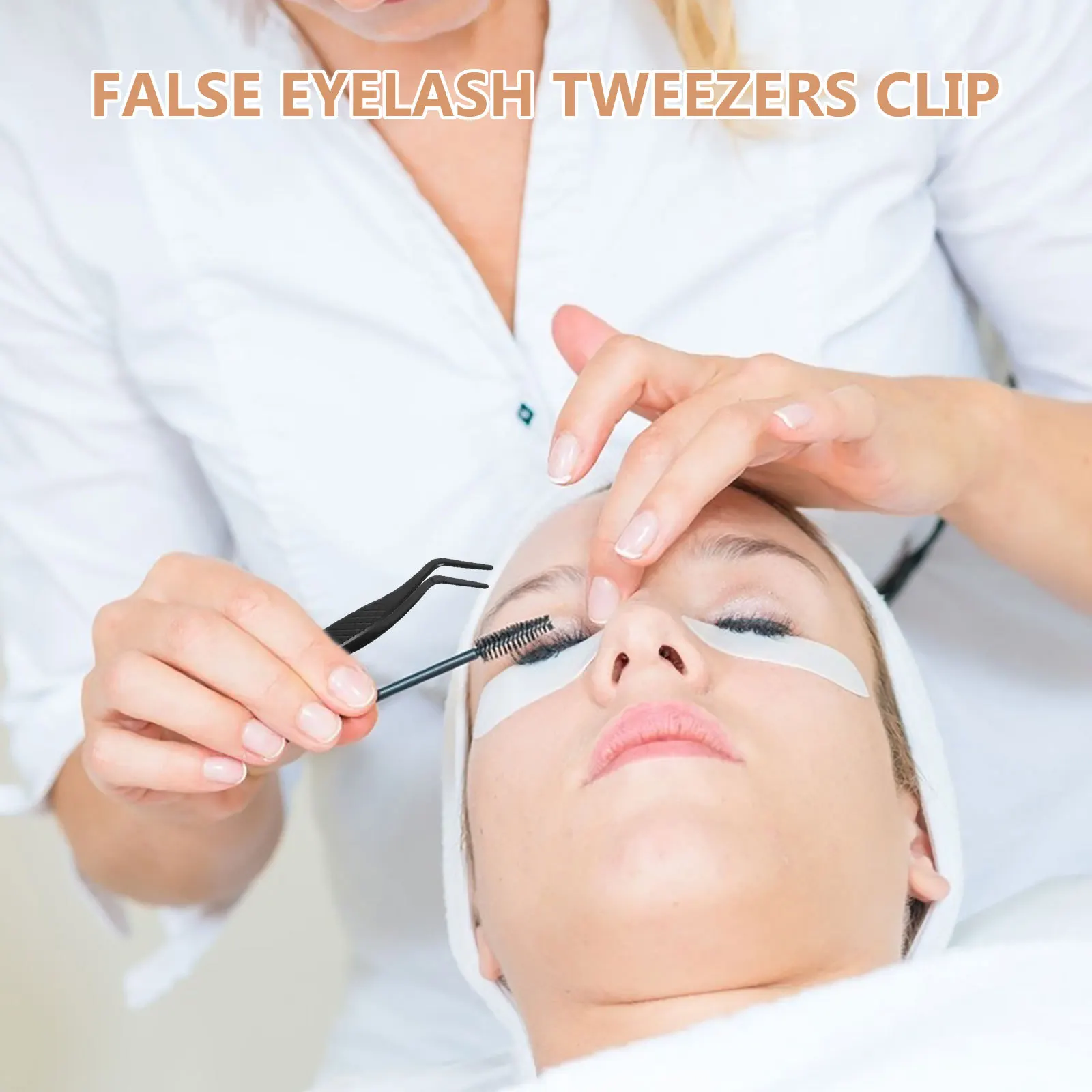 Falsche Wimpernpinzette aus Edelstahl mit gebogener Spitze, Wimpernapplikator-Werkzeug für Wimpernverlängerung, Mini, leicht, langlebig, Make-up
