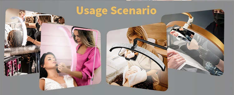 Fosoto متعددة الوظائف نصف مصباح قمري فيديو حلقة لاش ضوء لتجميل الوجه صالون الوشم لايف بث التصوير الفوتوغرافي صور TikTok