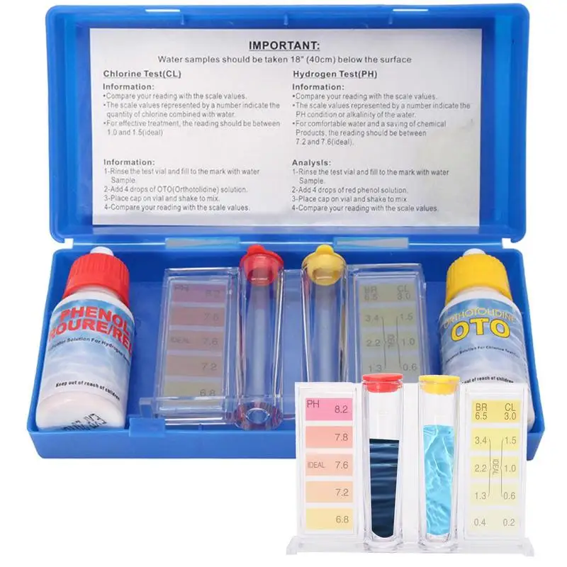 PH Chlorine Water Quality Test Kit High-Precision swimming pool practical residual chlorine dpd water quality testing reagent