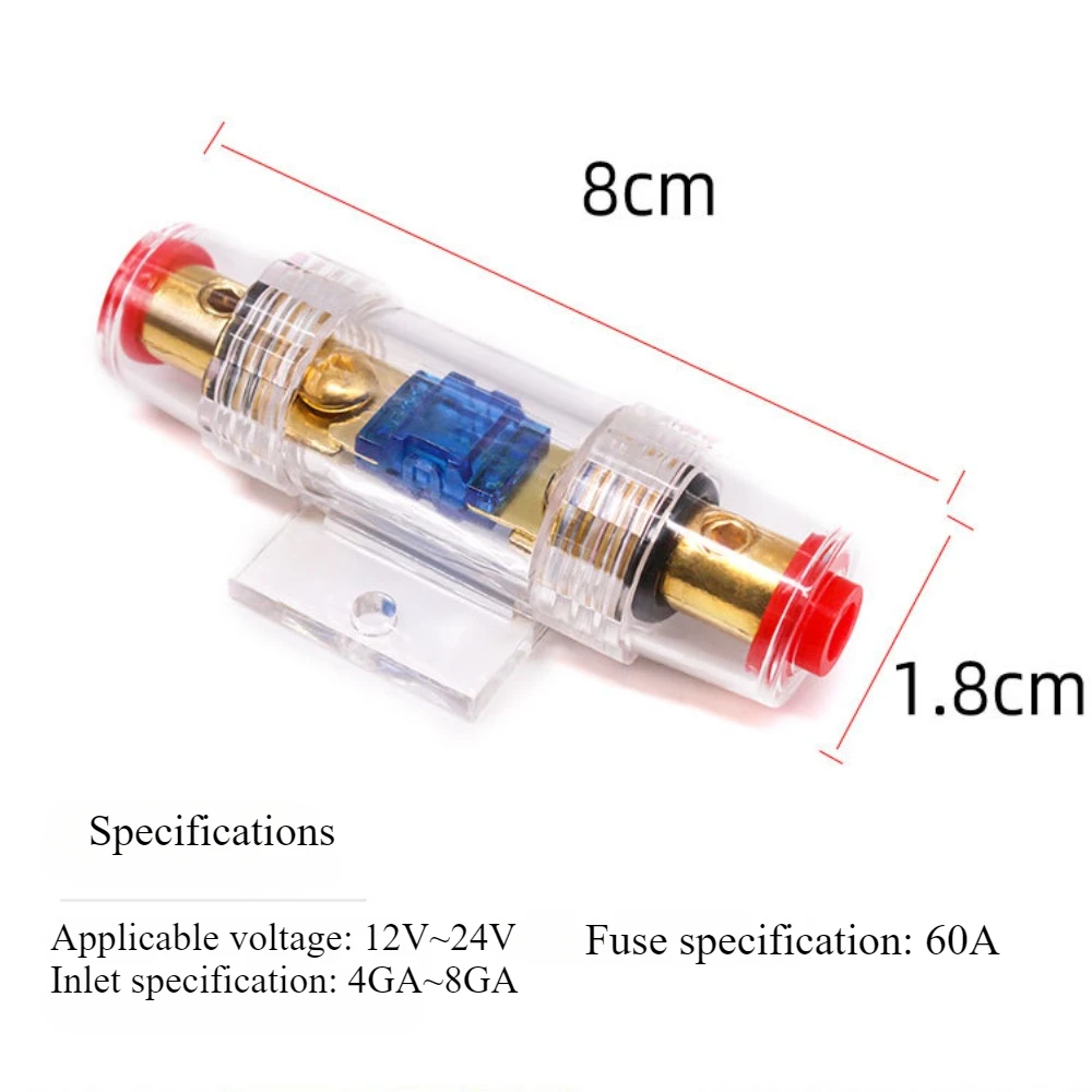 60A~100A Car Audio Modified Fuse 12v Power Amplifier Power Connection Auto Parts Audio System Fuse Adapter Automatic Blowing