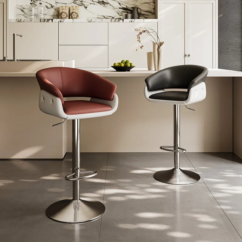 Cadeira de Bar de Design Moderno Minimalista em Metal para Sala de Estar Cadeira de Bar Luxuosa Nórdica Mobiliário de Alto Padrão