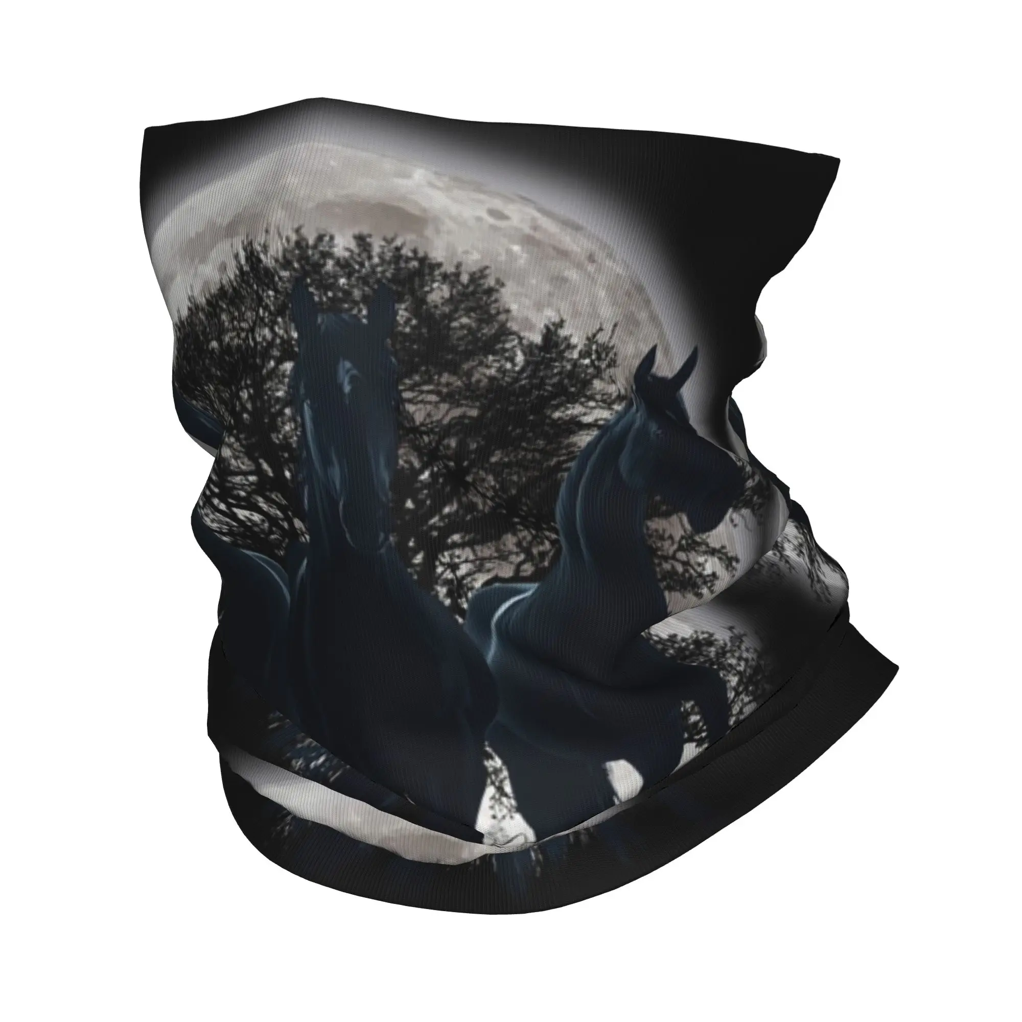 Three Horse Moon Majestic Horses Under the Moon Bandana Neck Cover Printed Wrap Scarf Cycling Scarf Running Unisex Adult