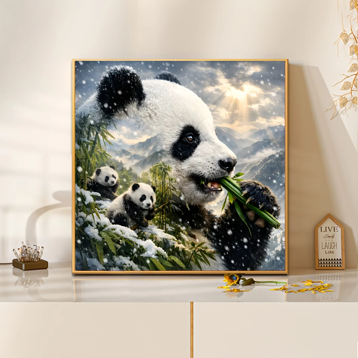 

500/1024PCS Jigsaw Puzzles Pandas Eat Bamboo Puzzle DIY Modern Home Decor Family Interactive Puzzle Gift Birthday Gifts