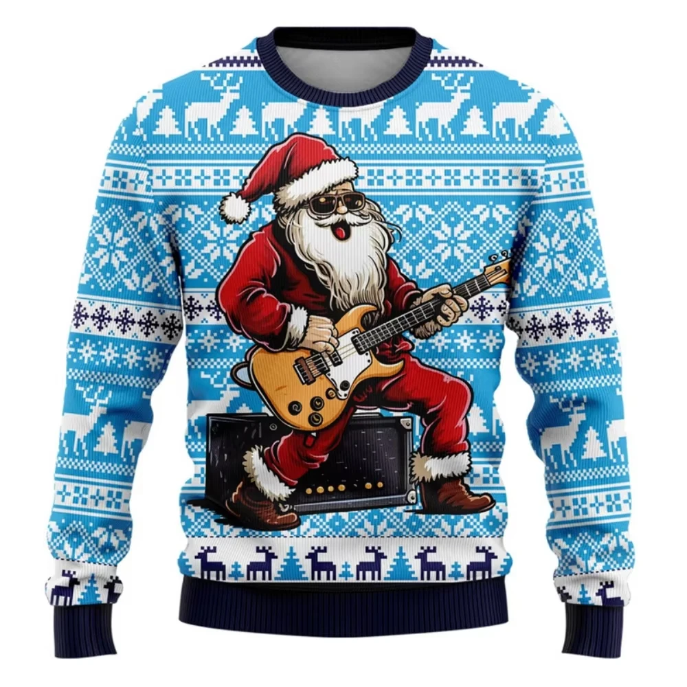 Happy New Year for Men and Women Spring and Autumn Hoodies New 2026Merry Christmas Shark Santa Claus 3D Printed Christmas Hoodie