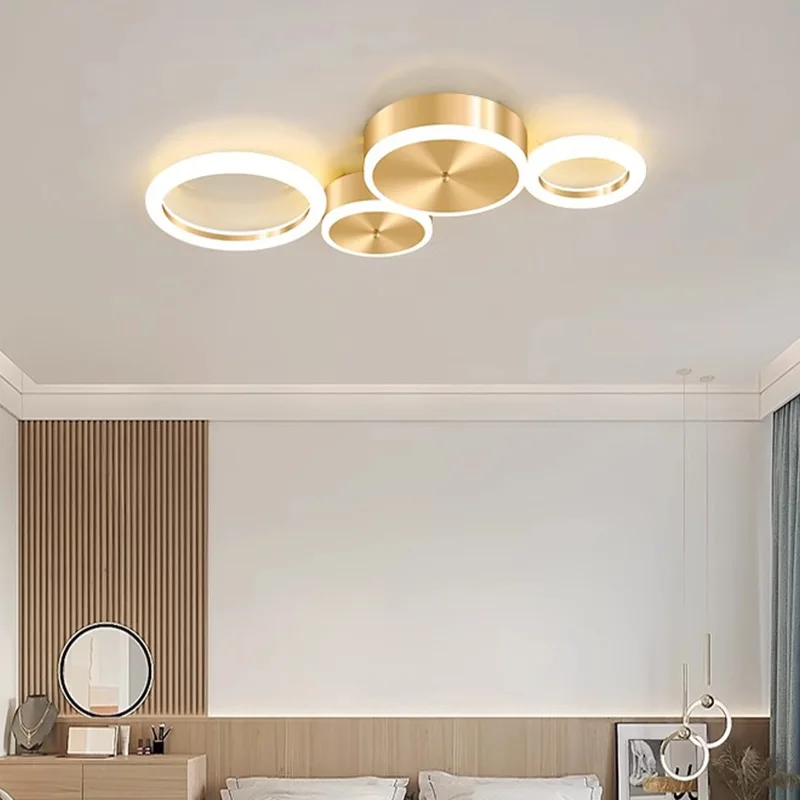 

BOSSEN Scandinavian Simple Modern Golden Circle LED Ceiling Light for Home, Living Room, Room, Villa, Dining Room