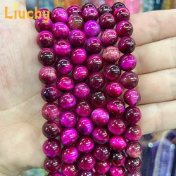 Natural Stone Mixed color Rose red tiger's-eye Round Beads DIY Accessories keychain For Jewelry Making 15