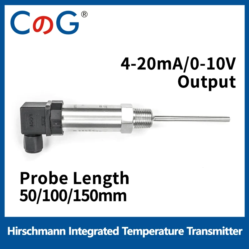 

CG Hirschmann Integrated PT100 Temperature Transmitter Insertion Type Thermal Resistance Temperature Sensor 4-20mA/0-10V Output