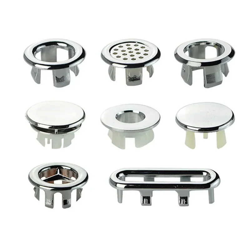 1/4PCS Kitchen Bathroom Basin Trim Bath Sink Hole Round Overflow Drain Cap Cover Overflow Ring Hollow Wash Basin Overflow Ring