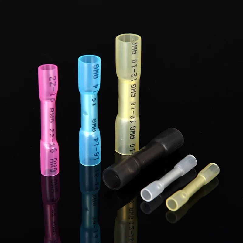 Heat Shrink Butt Wire Connectors AWG 26-10 0.3-6.0mm² Waterproof Insulated Automobile Wire Cable Crimp Terminals