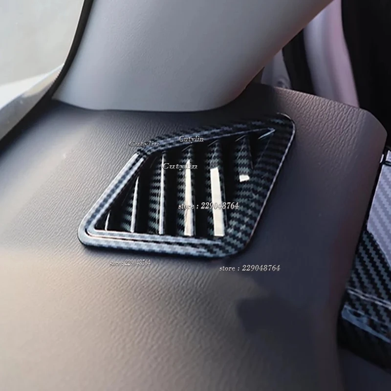 Für Mitsubishi Triton L200 2023 2024 Styling Carbon Faser Dashboard Oberen Klimaanlage Outlet Abdeckung Trim Innen Zubehör