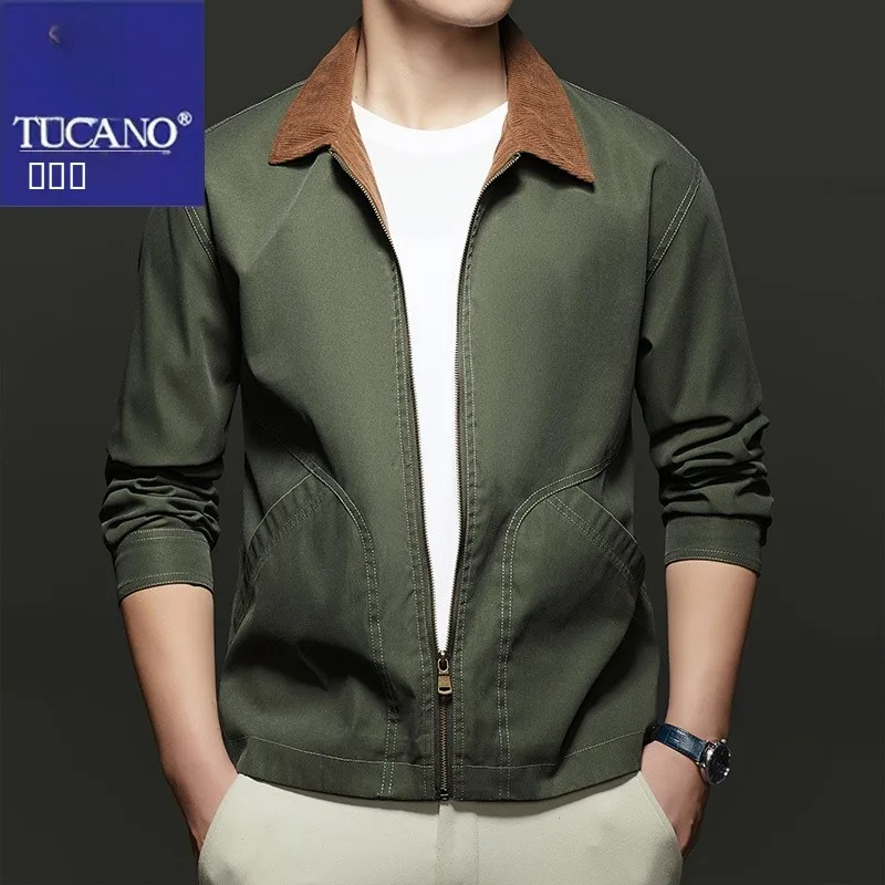 

TUCANO 2025 Весенне-осенняя мужская повседневная модная куртка премиум-класса с воротником, из полиэфирного волокна, с длинными рукавами, на молнии