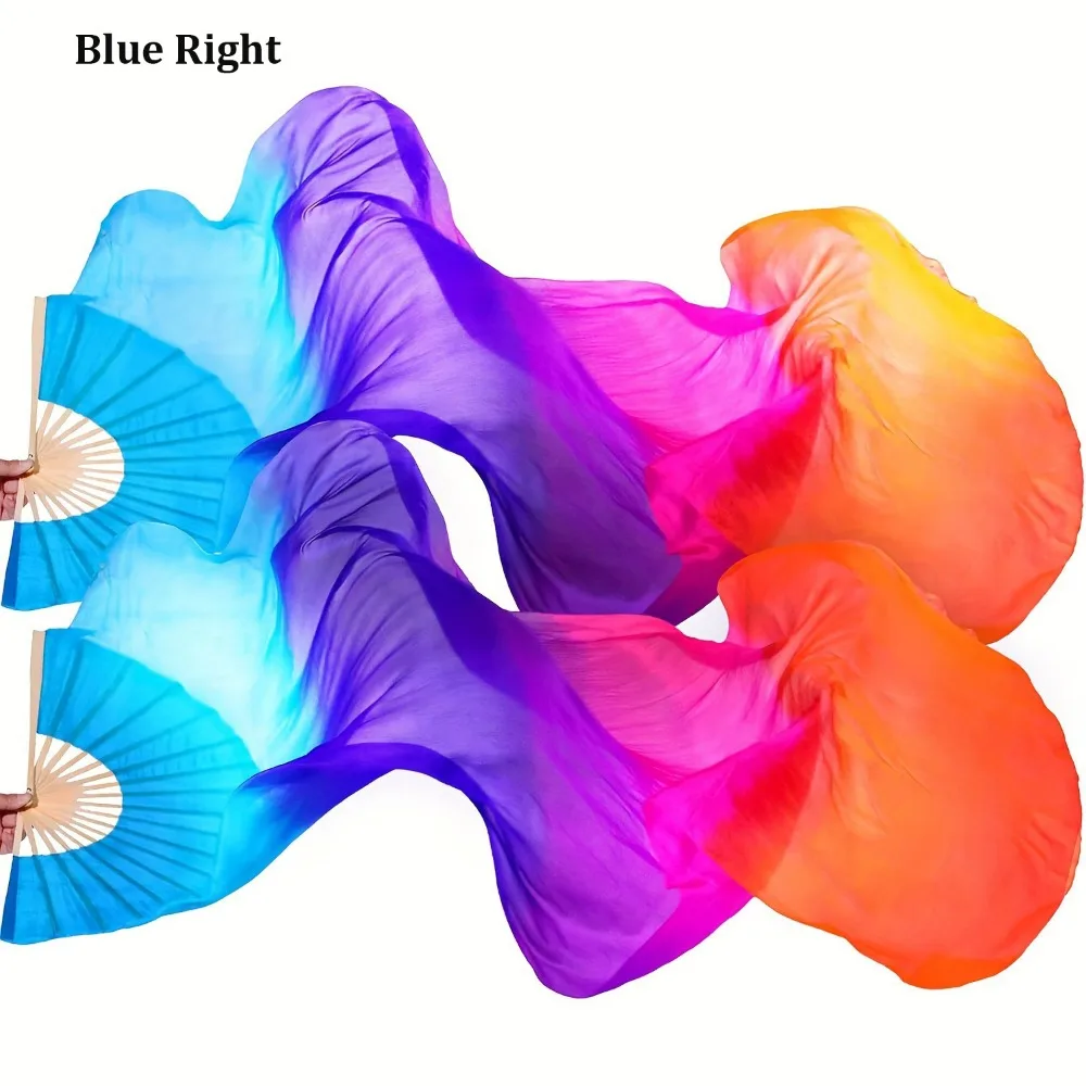 

Gradient Color Belly Dancing Fan Multicolors Dance Accessories Practice Dancer Tool 150cm Length Square Dancing For Kid Women